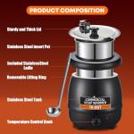 Commercial Soup Warmers Soup Kettle with Stainless Steel Hinged Lid and Detachable Insert Pot for Restaurants and Party, Home, Catering