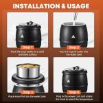 Commercial Soup Warmers Soup Kettle with Stainless Steel Hinged Lid and Detachable Insert Pot for Restaurants and Party, Home, Catering