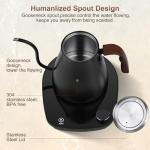 YDDZZM Gooseneck Electric Kettle, Intelligent Temperature Control, Stainless Steel Inner, Quick Heating, for Pour Over Coffee, Brew Tea, Boil Hot Water, 1000W 0.9L Black