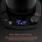 YDDZZM Gooseneck Electric Kettle, Intelligent Temperature Control, Stainless Steel Inner, Quick Heating, for Pour Over Coffee, Brew Tea, Boil Hot Water, 1000W 0.9L Black