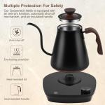 YDDZZM Gooseneck Electric Kettle, Intelligent Temperature Control, Stainless Steel Inner, Quick Heating, for Pour Over Coffee, Brew Tea, Boil Hot Water, 1000W 0.9L Black