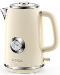 Electric Kettle 1.8L with Temperature Gauge, 1500W Fast Boiling Electric Tea Kettle, 100% Stainless Steel Retro-Style Hot Water Kettle Electric - Glowing LED Light, Auto Shut-Off & Boil-Dry Protection