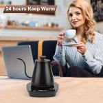 YDDZZM Gooseneck Electric Kettle, Intelligent Temperature Control, Stainless Steel Inner, Quick Heating, for Pour Over Coffee, Brew Tea, Boil Hot Water, 1000W 0.9L Black