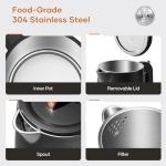 OLEGA Electric Kettle - 1500W Electric Tea Kettle 1.8L Stainless Steel Inner Electric Kettles for Boiling Water Auto Shut Off Boil-Dry Protection Electric Water Kettle for Coffee Tea Black
