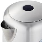 Amazon Basics Electric Stainless Steel Kettle for Tea and Coffee, BPA-Free, Fast Boiling, Auto Shut-Off, 1.1 Quarts, 1500W, Black and Silver