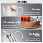 Topwit Electric Kettle Glass, For Hot Water, Tea and Coffee Dual Purpose Design, BPA-Free, 1L Pour Over Removable Stainless Steel Infuser, Auto-shut Off & Boil-dry Protect