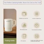 Premium Travel-Friendly Foldable Electric Kettle - 21oz Hot Water Boiler with for Coffee, Tea & Instant Drinks, Portable & Space-Saving Design for Camping, RV Trips & Hotel Stays, US Plug