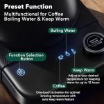 Electric Kettle, HIYAKOI Gooseneck Electric Kettle with Temperature Control, Pour Over Kettle for Coffee & Tea, 1200W Quick Heating Stainless Steel Hot Water Kettle Electric, Keep Warm, 0.8L
