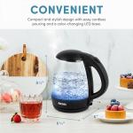 AROMA® 1.2L / 5-Cup Glass Electric Kettle with Cordless Pouring, Trigger-Release Lid, Automatic Shut-off, Black (AWK-151B)