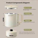 Premium Travel-Friendly Foldable Electric Kettle - 21oz Hot Water Boiler with for Coffee, Tea & Instant Drinks, Portable & Space-Saving Design for Camping, RV Trips & Hotel Stays, US Plug