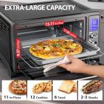 TOSHIBA AC25CEW-BS Large 6-Slice Convection Toaster Oven Countertop, 10-In-One with Toast, Pizza and Rotisserie, 1500W, Black Stainless Steel, Includes 6 Accessories