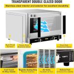 VEVOR Commercial Convection Oven, 66L/60Qt, Half-Size Conventional Oven Countertop, 1800W 4-Tier Toaster w/Front Glass Door, w/Trays Wire Racks Clip Gloves, 120V
