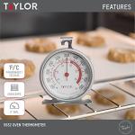 Taylor 5932 Large Dial Oven and Grill Thermometer, 3.25-Inch Stainless Steel Dial, Accurate Cooking Temperature Gauge, Durable Kitchen Tool