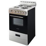 Avanti ERU200P3S Electric Range Oven Compact Design, 2.1-Cu.Ft. Capacity with 4 Coil Burners, Framed Glass Door, Storage Drawer and Broiler with Pan Perfect for Apartments, 20-Inch, Stainless Steel