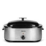 AROMA® 20Qt. Roaster Oven with Self-Basting Lid, Fits 24-lb. Turkey, Adjustable Temperature Settings, Keep Warm Setting, Stainless Steel (ART-720S)