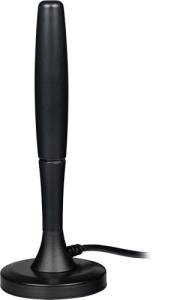 GE Portable HD TV Antenna, Indoor Digital Antenna for 1080p 4K 8K, VHF UHF Channels, 20 Mile Range, Magnetic Base, Compact Travel Design for RV, Camping, Tailgating, Black, 81843