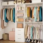Stilar Closet System with Drawers, 5FT-8FT Closet Organizer System with Shelves & Expandable Hanging Rods, 96" Walk in Storage Closet System Wood, White