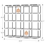 VTRIN Portable Closet for Hanging Clothes 67 Inch Wide Large Capacity Portable Wardrobe Closet with Cover, 4 Storage Shelves and 4 Hanging Rod Sturdy Free Standing Closet for Bedroom, Black