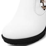 GLOBALWIN White Chunky Heels For Women Platform Heel Boots 10M