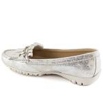 Marc Joseph New York Women's Lexington Golf Loafer Flat, Silver Washed, 10