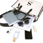 TOPDesign Initial Laptop Tote Bag for Women, Stylish Canvas Bag for 15.7 Inch Computer, Personalized Monogrammed Work Purse, Large Casual Business Briefcase, Office Handbag, Perfect Gifts for Her