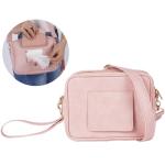 STAËLL Crossbody Diaper Bag Purse with Wipes Dispenser - Stylish Vegan Leather Baby Wipes Holder Clutch for Women - Multipurpose Luxury Diaper Bag Pouch Can Hold 20-30 Various Types of Wipes - Pink