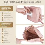 STAËLL Crossbody Diaper Bag Purse with Wipes Dispenser - Stylish Vegan Leather Baby Wipes Holder Clutch for Women - Multipurpose Luxury Diaper Bag Pouch Can Hold 20-30 Various Types of Wipes - Pink