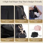 STAËLL Crossbody Diaper Bag Purse with Wipes Dispenser - Stylish Vegan Leather Baby Wipes Holder Clutch for Women - Multipurpose Luxury Diaper Bag Pouch Can Hold 20-30 Various Types of Wipes - Pink