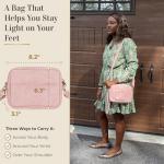 STAËLL Crossbody Diaper Bag Purse with Wipes Dispenser - Stylish Vegan Leather Baby Wipes Holder Clutch for Women - Multipurpose Luxury Diaper Bag Pouch Can Hold 20-30 Various Types of Wipes - Pink