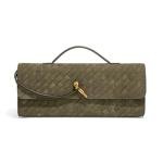 JYG Suede Woven Handbag for Women Olive Green Trendy Evening Shoulder Bag Casual Clutch Purse Crossbody Satchel with Metal Buckle 2025