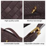 JYG Suede Woven Handbag for Women Olive Green Trendy Evening Shoulder Bag Casual Clutch Purse Crossbody Satchel with Metal Buckle 2025