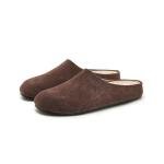 ATBELL Women's Suede Clogs Round Toe Leopard Print Leather Mules Cork Footbed Clog with Arch Support Comfort Casual Slip-on Fall Shoes in Brown Size 7