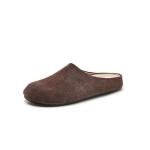 ATBELL Women's Suede Clogs Round Toe Leopard Print Leather Mules Cork Footbed Clog with Arch Support Comfort Casual Slip-on Fall Shoes in Brown Size 7