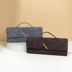 JYG Suede Woven Handbag for Women Olive Green Trendy Evening Shoulder Bag Casual Clutch Purse Crossbody Satchel with Metal Buckle 2025