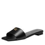 Coach Women's Sculpted C Flat Sandal Platform, Charcoal/Black, 7