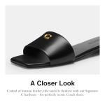 Coach Women's Sculpted C Flat Sandal Platform, Charcoal/Black, 7