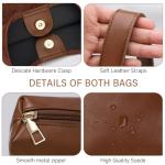 Hommtina 2-Piece Vegan Leather Purse Set for Women: Slouchy Hobo Shoulder Bag & Suede Tote Bag (Coffee)