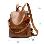 Cheruty Tan PU Leather Anti-Theft Women's Backpack