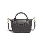 Mini Small Size Braided Luxury Leather Women's top Handle Handbag Fashion Travel Daily Satchel