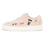 Karl Lagerfeld Paris Women's Cate Pins Tweed Lace Up Platform Sneaker, Black/White Multi, 10