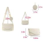 Ayliss Women Multipurpose Small/Medium Crossbody Bags Shoulder Handbag Coin Purse Trendy Clutch Evening Bag PU Leather Chain (Beige)