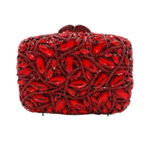 GSYPS Sparkly Rhinestone Purse for Women Full Diamond Evening Clutch Bag Party Wedding Luxury Crystal Handbags Red