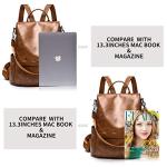 Cheruty Tan PU Leather Anti-Theft Women's Backpack
