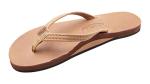 Rainbow Sandals Ladies Luxury Leather - Single Layer Arch Support With 1/2" Narrow Strap, Buckskin, Ladies Size X-Large / 8.5-9.5