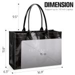 KALIDI PVC Tote Bag Women’s Kraft Paper Work Handbags Purses with Top Handle,Black