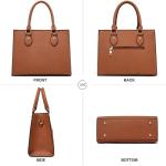 CHICAROUSAL Crossbody Purses and Handbags for Women PU Leather Tote Top Handle Satchel Shoulder Bags (Navy Brown)