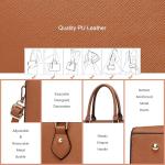 CHICAROUSAL Crossbody Purses and Handbags for Women PU Leather Tote Top Handle Satchel Shoulder Bags (Navy Brown)