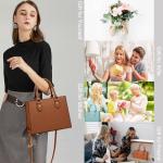 CHICAROUSAL Crossbody Purses and Handbags for Women PU Leather Tote Top Handle Satchel Shoulder Bags (Navy Brown)