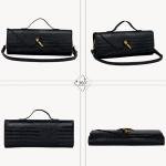 Larcenciel Crocodile Purses for Women, Trendy Black Leather Evening Clutch Handbags with Adjustable Strap, Luxury Ladies Party Bags Shoulder Crossbody Purse for Bride Wedding Cocktail Prom Daily Use