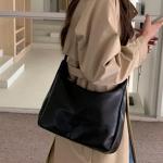 AnBlack Slouchy Hobo Bags for Women Leather Shoulder Bag Everyday Purse Vintage Slouchy Bag Hobo Purse with Zipper (Black)